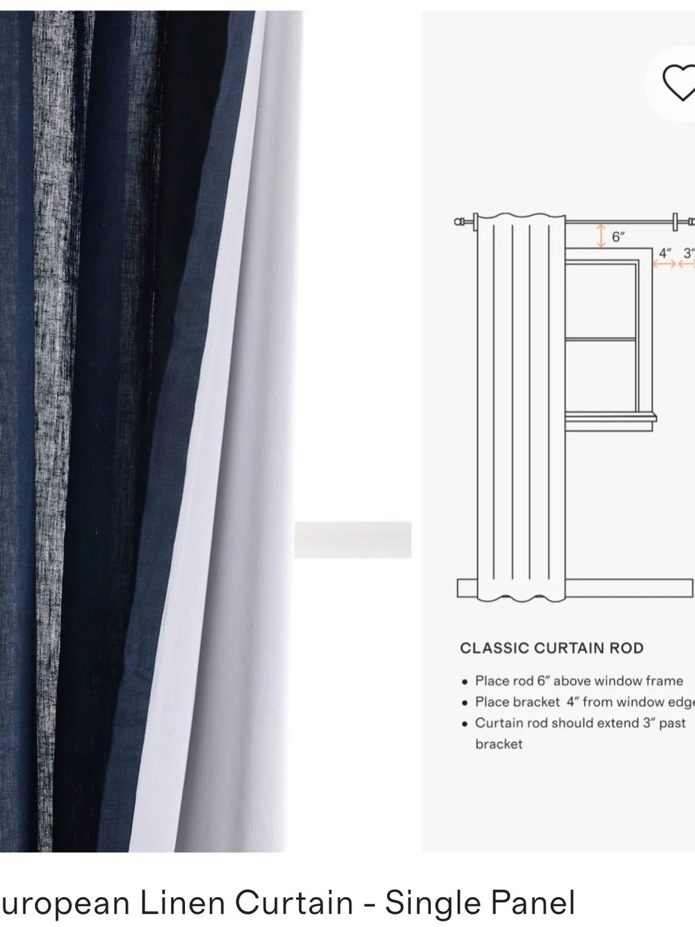 Quince European Linen Curtain - Single Panel - Picture 5 of 8